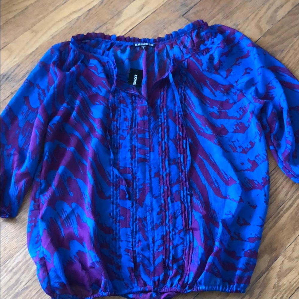 Express sheer multicolored blouse